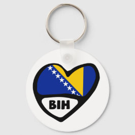 Bosnien och Hercegovina Land Code Flagga Heart BIH Nyckelring