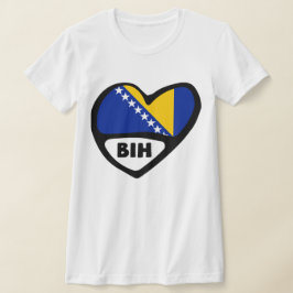 Bosnien och Hercegovina Land Code Flagga Heart BIH T Shirt