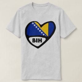Bosnien och Hercegovina Land Code Flagga Heart BIH T Shirt