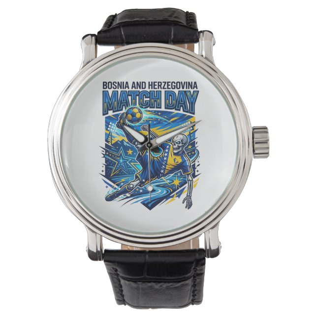 Bosnien och Hercegovina Match Day Skeleton Striker Armbandsur (Framsida)