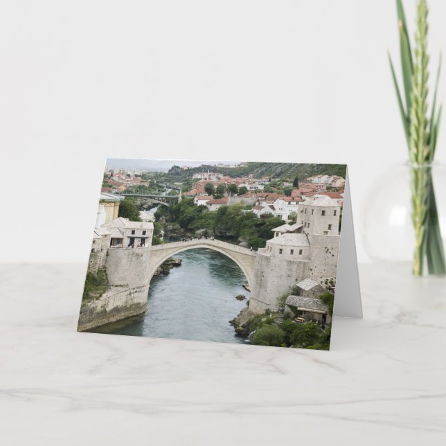 Bosnien och Hercegovina - Mostar. Den gamla bron Kort (Framsida)