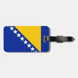 Bosnien och Hercegovina-resagemärke med läderband Bagagebricka