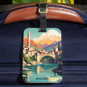 Bosnien och Hercegovina Retro Vintage resor Bagagebricka