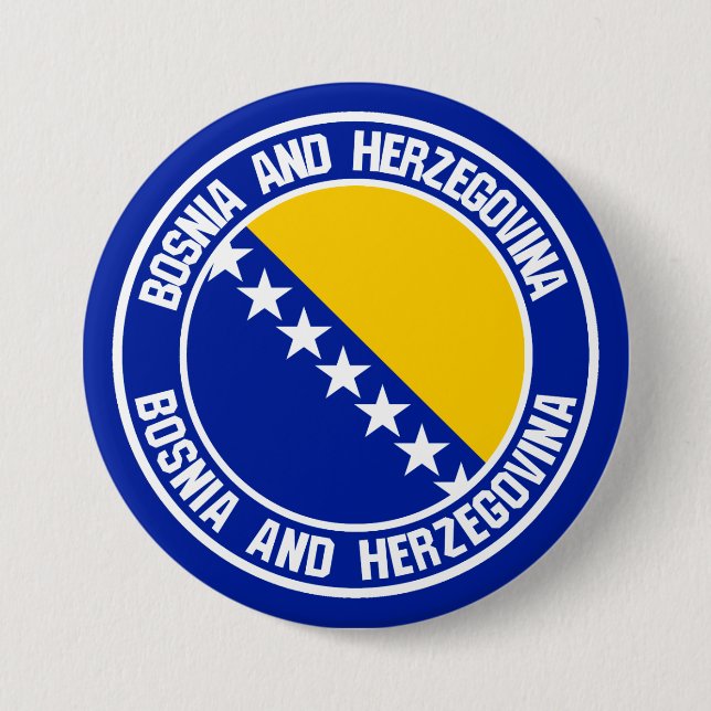 Bosnien och Hercegovina Round Emblem Knapp (Framsida)