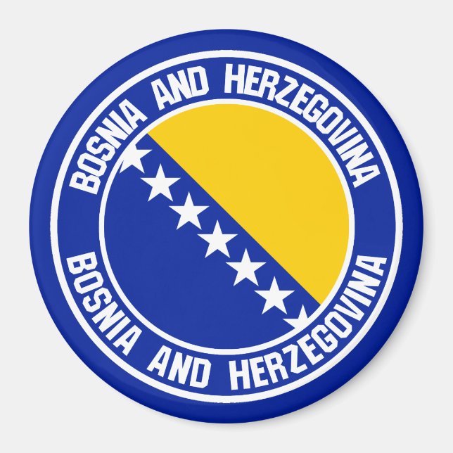 Bosnien och Hercegovina Round Emblem Magnet (Framsidan)