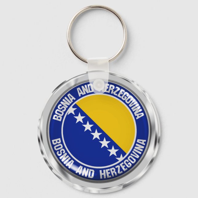 Bosnien och Hercegovina Round Emblem Nyckelring (Framsida)