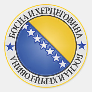 Bosnien och Hercegovina Round Emblem Runt Klistermärke