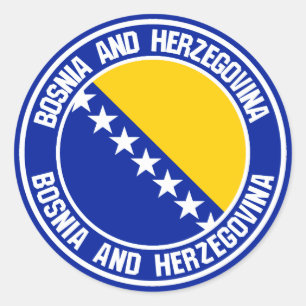 Bosnien och Hercegovina Round Emblem Runt Klistermärke