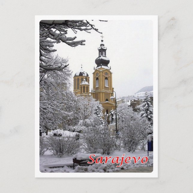 Bosnien och Hercegovina - Sarajevo,Ortodox-kyrkan  Vykort (Framsida)