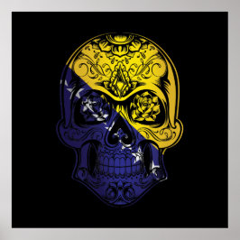 Bosnien och Hercegovina Skull och Ro Flagga Poster