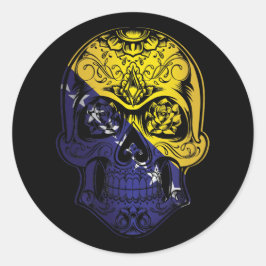 Bosnien och Hercegovina Skull och Ro Flagga Runt Klistermärke