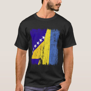 Bosnien och Hercegovina Ukraina Halv flagg T Shirt