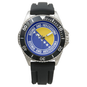 Bosnien och Hercegovinas runda Emblem Armbandsur