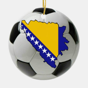 Bosnien - prydnad för herzegovina fotbollfotboll julgransprydnad keramik