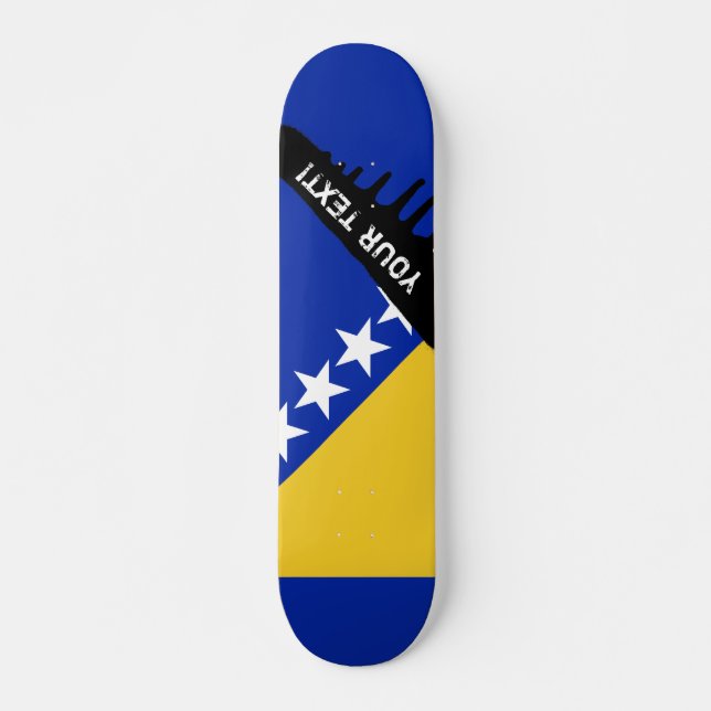 Bosnienflagga Skateboard Bräda 20,5 Cm (Framsida)