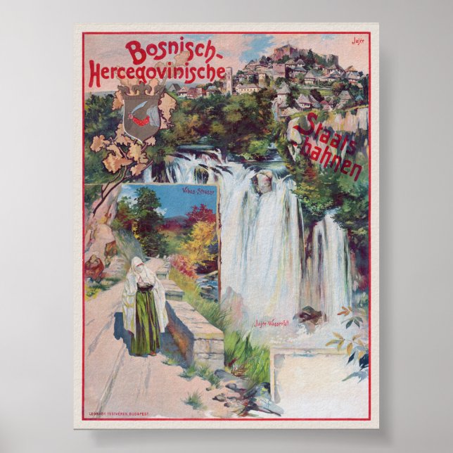 Bosnisch-Hercegovin ische Staatsbahnen Poster 1901 (Framsidan)