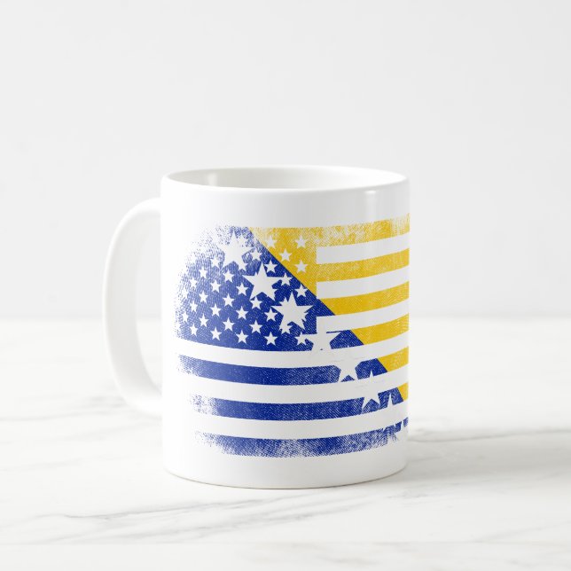 Bosnisk amerikanska flaggan   Bosnien och Kaffemugg (Framsida vänster)
