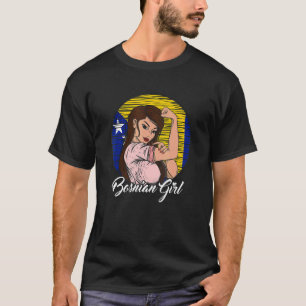 Bosnisk Flagga, bosnisk flicka i Bosnien och Herce T Shirt