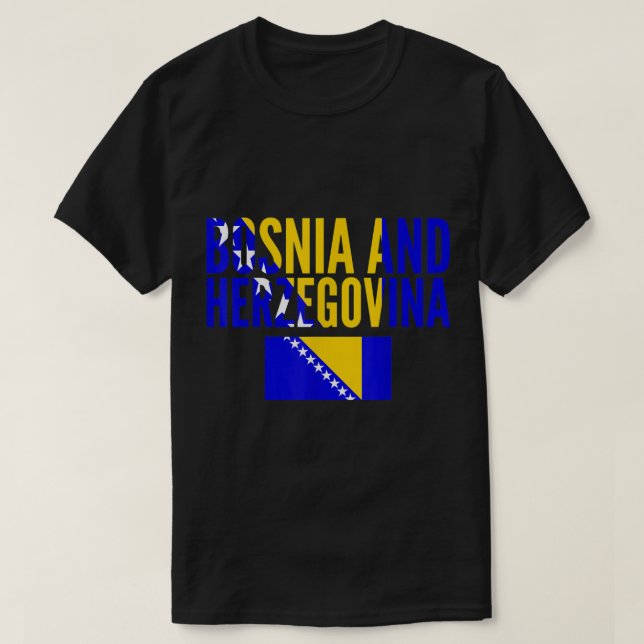 Bosnisk gåva - Bosnien och Hercegovina Land Flagga T Shirt (Design framsida)