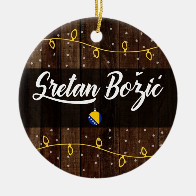 Bosnisk god jul, Sretan lantliga Božić Julgransprydnad Keramik (Framsidan)