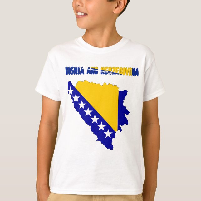 Bosnisk landflagga tee shirt (Framsida)