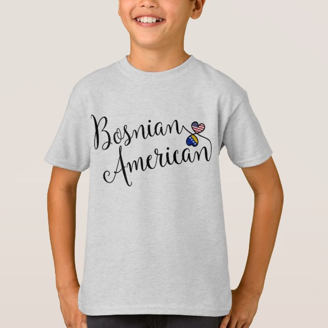 Bosniska amerikanska entwated Hearts Tee (Framsida)