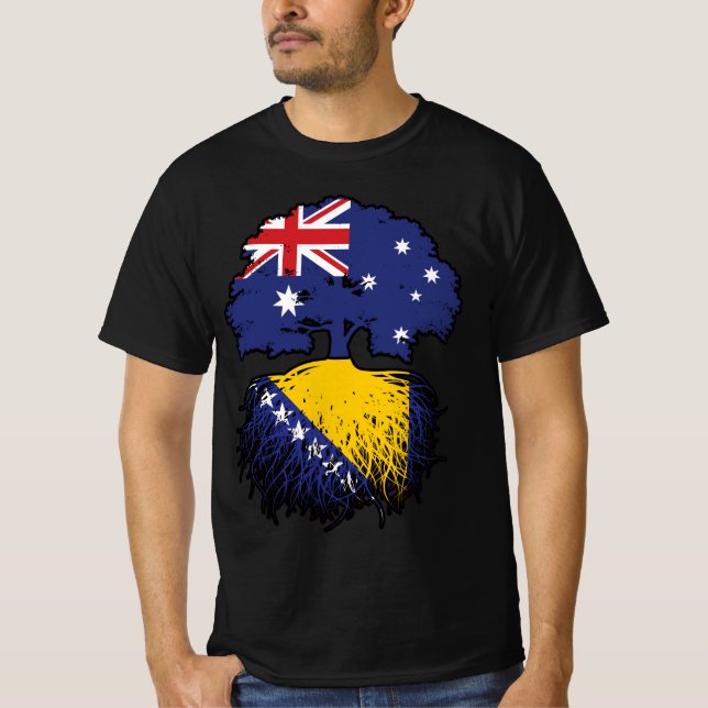 Bosniska australiska Australiska Träd-rötter T Shirt (Framsida)