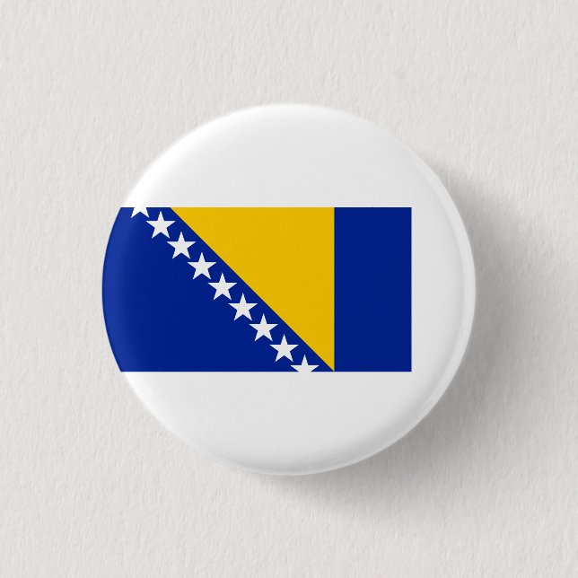 Bosniska Flagga, Bosnien och Hercegovinas Flagga Knapp (Framsida)