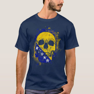 Bosniska Flagga Skull T Shirt