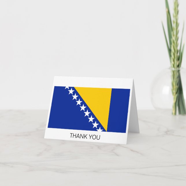 Bosniska flaggan för patriotiska Bosnien och Herce Tack Kort (Framsida)