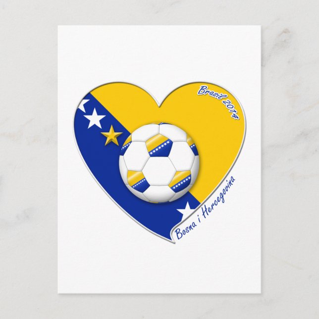 Bosniska fotbollslandslaget. Fútbol "BOSNA" 2014 Vykort (Framsida)