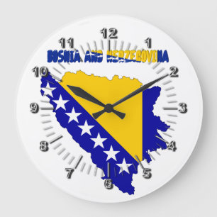Bosniska land flagga stor klocka