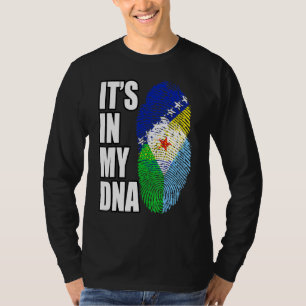 Bosniska och Djiboutian Mix DNA Flagga Heritage T Shirt