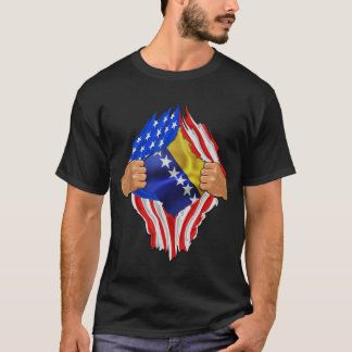 Bosniska rötter USA flagga Patriotic Bosniens kult T Shirt