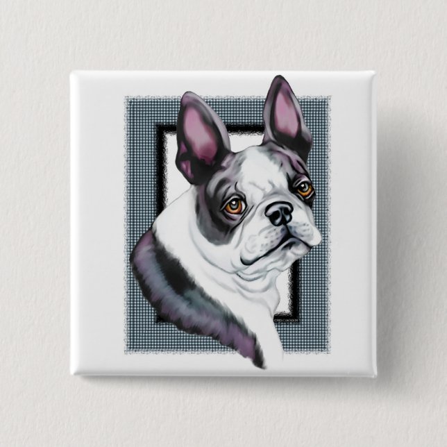 Boson Terrier Boston Stil Knapp (Framsida)