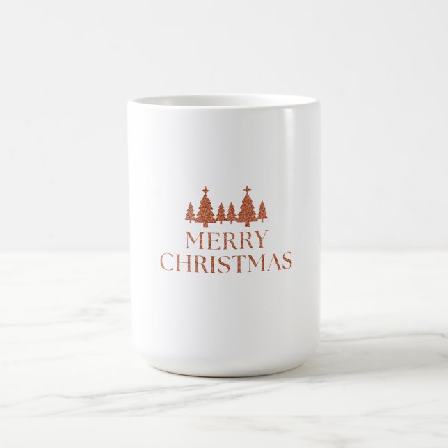 Bosque de Árboles de Navidad con Brillo Oro Rosado Kaffemugg (Center)