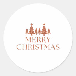 Bosque de Árboles de Navidad con Brillo Oro Rosado Runt Klistermärke