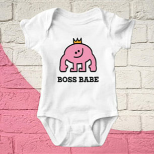 Boss Babe Crown Rosa Figur Baby Body T Shirt