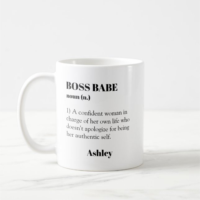 BOSS BABE Oberoende kvinna Inspirerande mugg  (Vänster)