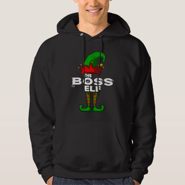 BOSS Elf Family Christmas Group Matching PJ Hoodie (Framsida)