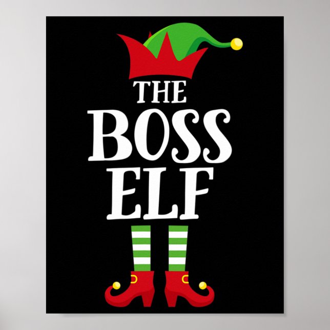 Boss Elf Family Matching Christmas Group Elf Pajam Poster (Framsidan)