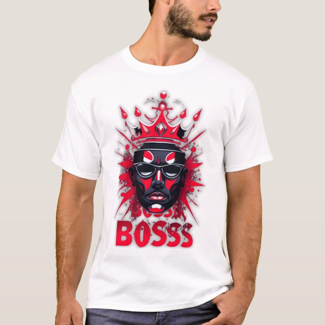 Boss Energy Röd & Svart Lyx T-Shirt (Framsida)