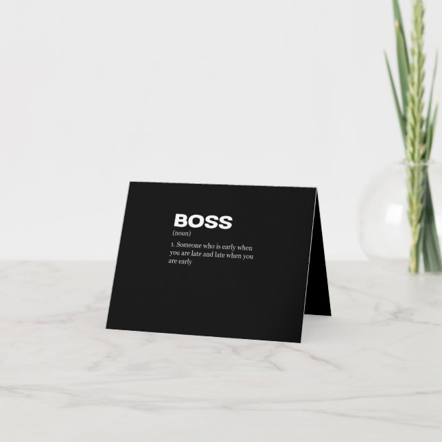 Boss Funny Definition Happy Boss's Day Inbjudan (Framsida)