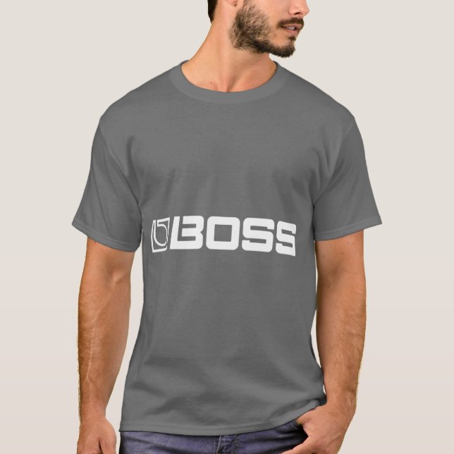 Boss gitarrpedaler rolig kille t shirt (Framsida)