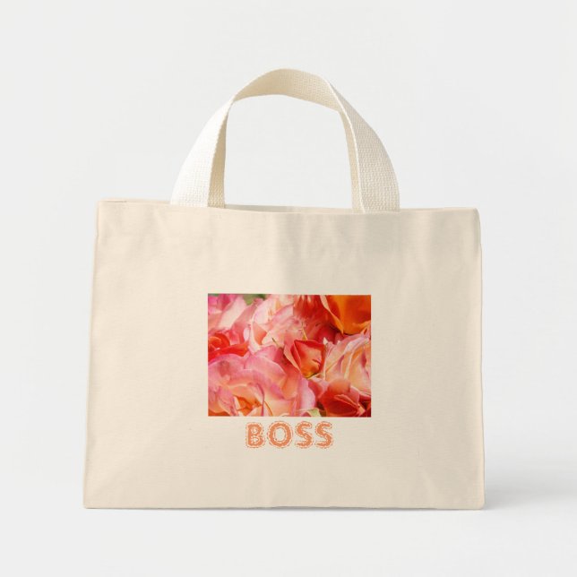 BOSS handväskor Rosa Orange Rosor Blommiga Chefer Mini Tygkasse (Framsidan)