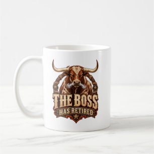 Boss Has gått i pension Texas Longhorn-tjur Kaffemugg