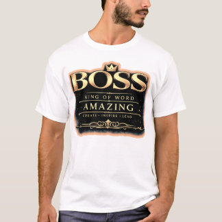 Boss King Guld Typography T-Shirt | Premium