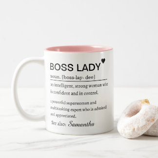 Boss Lady Definition Personalized Name  Två-Tonad Mugg