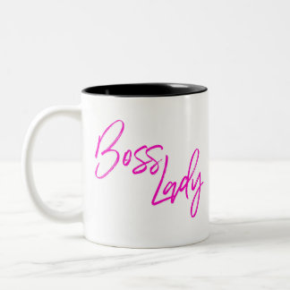 Boss Lady Entrepreneur Woman Business Girl Pink Två-Tonad Mugg
