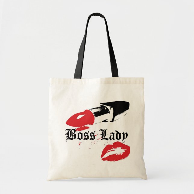 Boss Lady Läppstift och Läppar Budget Tote Tygkasse (Framsidan)